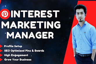 manage pinterest account with SEO optimized pins and boards as manager