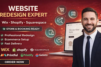 redesign wix shopify squarespace printful website printify gelato wix booking