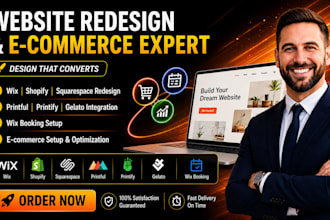redesign wix, shopify, squarespace, square online business pod booking website