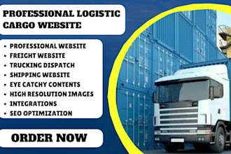design logistics website, trucking website, moving company cargo, logistic site