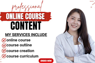 create online course content, course outlines and website