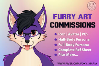draw custom furry art commissions for your fursona