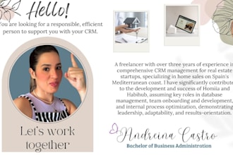 be your virtual assistant for managing your website or CRM in spanish