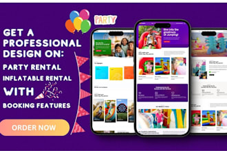 create party rental website, inflatable rental with booking