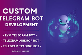 develop telegram airdrop bot custom trading bot on solana evm ton