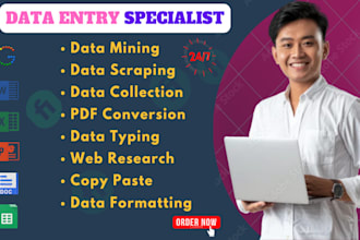 do fast data entry typing work, web research, copy paste job