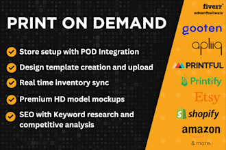 set up your shopify etsy print on demand, add product listing creation to store