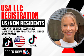 setup tiktok shop, ecommerce marketing US llc registration, ein for non resident