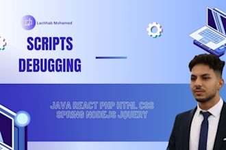 write and debug scripts in html css javascript java spring