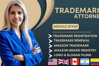 be your USA license attorney for US trademark filing, registration for amazon