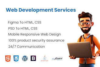 convert figma to HTML, PSD to HTML CSS, bootstrap