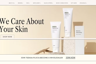 design highly profitable skincare shopify cosmetics store beauty jewelry website