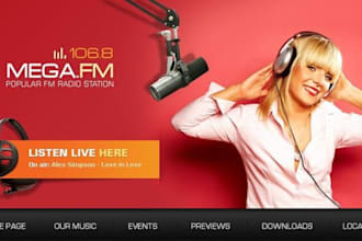 create a podcast website, online radio website, dj website, radio website