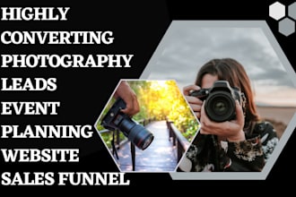 generate converting photography leads event planning landing page wedding websit