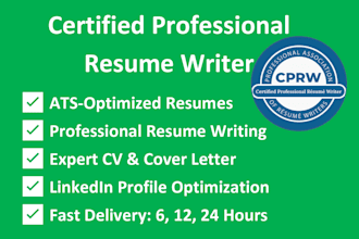 deliver a 12 hour professional resume writing service