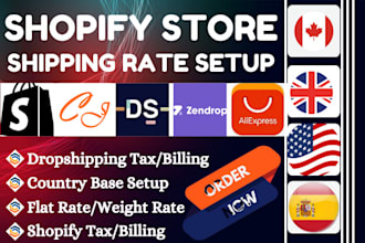 setup shopify shipping profile shipping zone shipping flat rate weight rate