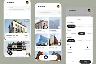 do real estate app, travel tour, ticket booking, online agriculture app, ar app