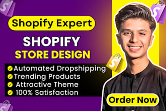 setup profitable shopify store design or shopify website or dropshipping store