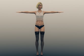 model 3d stylized character, nsfw model, pbr texture, 3d rigging, animate3d