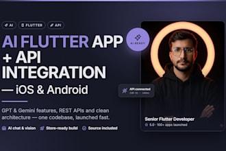 build your ai flutter app with API integration for fast cross platform launch