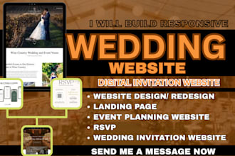 wedding website wedding digital invitation website rsvp, event planning website