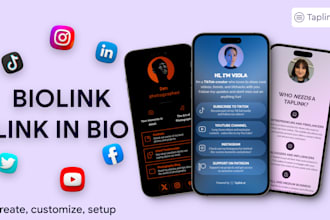 create taplink linktree biolink link in bio landing page for social media