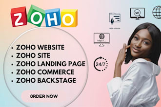 zoho sites, zoho landing page, zoho commerce, zoho backstage, zoho CRM