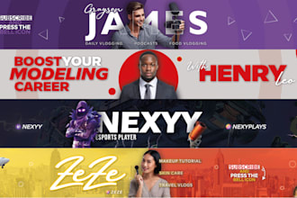 design a custom youtube banner or social media banner