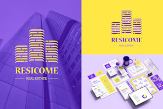 design modern business logo, branding kit and brand identity