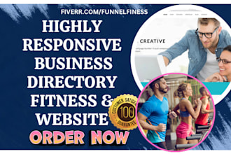 design business directory website fitness health gym sport medical coach website