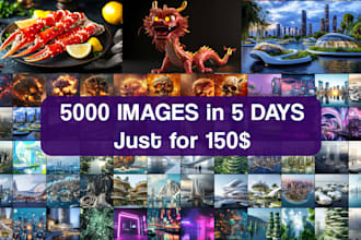 generate 5000 bulk ai  images with  high resolution upscaling