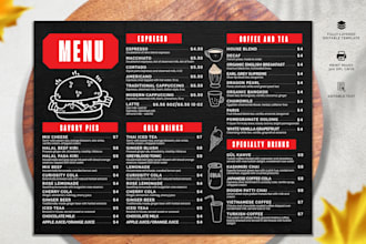 do amazing menu design, food menu, restaurant menu design and price list