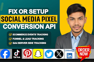 setup tiktok pixel, pinterest, snapchat, twitter, linkedin meta conversion API
