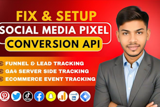 setup tiktok pixel, pinterest, snapchat, twitter, linkedin meta conversion API