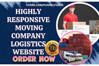 design moving company logistics freight booking trucking towing dispatch website