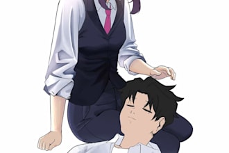 draw anime illustration, fanart or original character