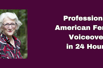 record a professional american female voiceover