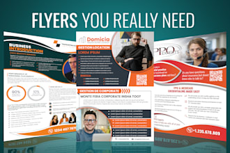 design flyers for real estate, food, marketing agencies