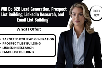 do b2b lead generation, prospect list, linkedin, and email list building