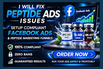 resolve peptide ads issues, run fda compliant peptide ads, peptide marketing ads