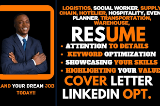 craft resume for logistics, supply chain warehouse  transportation and inventory