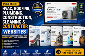 build plumbing website, hvac website, roofing, construction website on wordpress