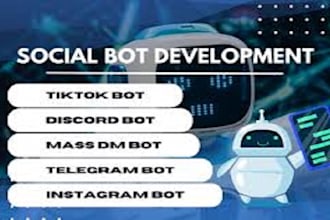 build tiktok shop bot, instagram api bot, mass dm bot, twitter bot, shopping bo