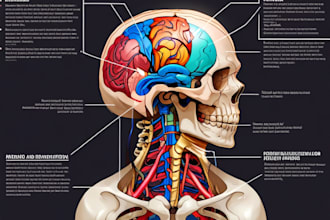 draw digital coloured anatomy and medical illustrations