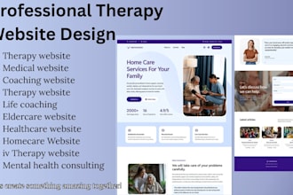 create therapy, medical websites for healthcare,  life coaching professionals