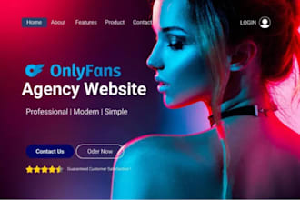 design onlyfans agency website, modeling website, onlyfans management website
