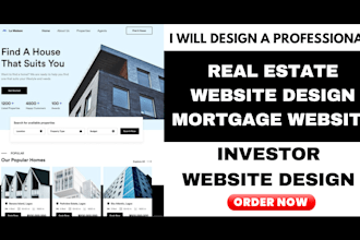 design real estate website investor website construction website using wordpress