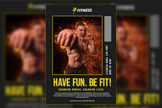 design sports flyer, gym flyer and fitness flyer poster