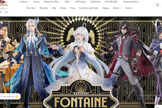 design anime shopify website anime clothing store manga cosplay dropship store