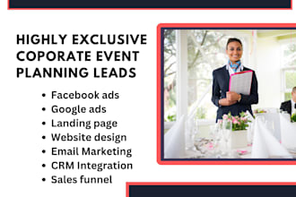 generate corporate event planning leads social event leads wedding photograhy